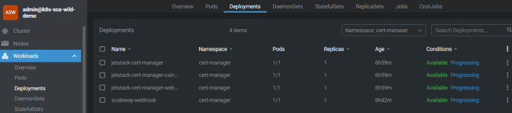 cert-manager deployments