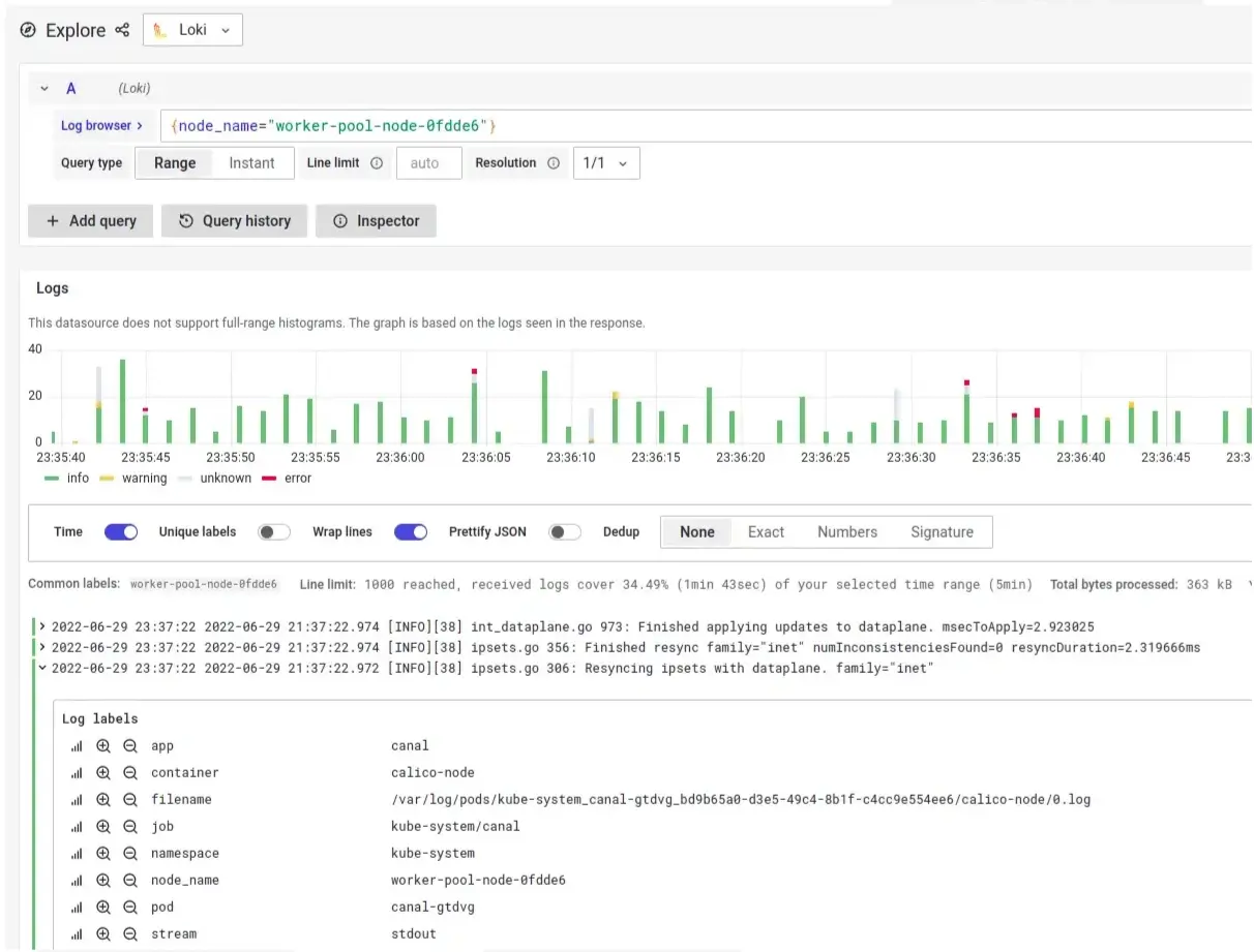 Promtail logs with Loki & Grafana