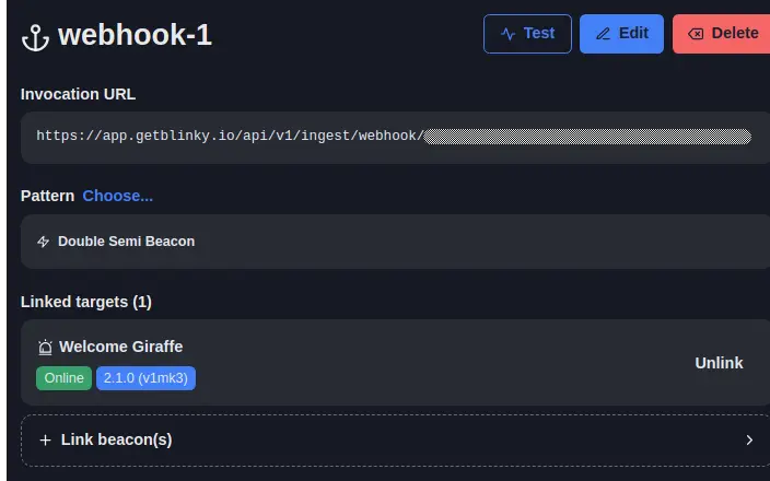 Blinky Webhook