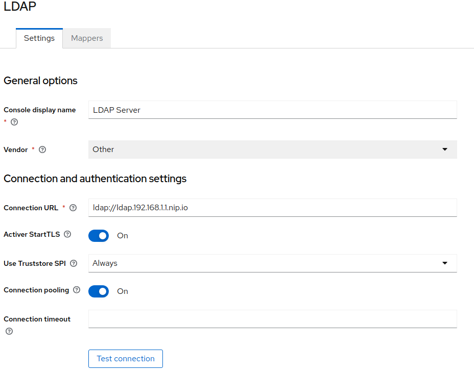 Configuration Keycloak LDAP TLS