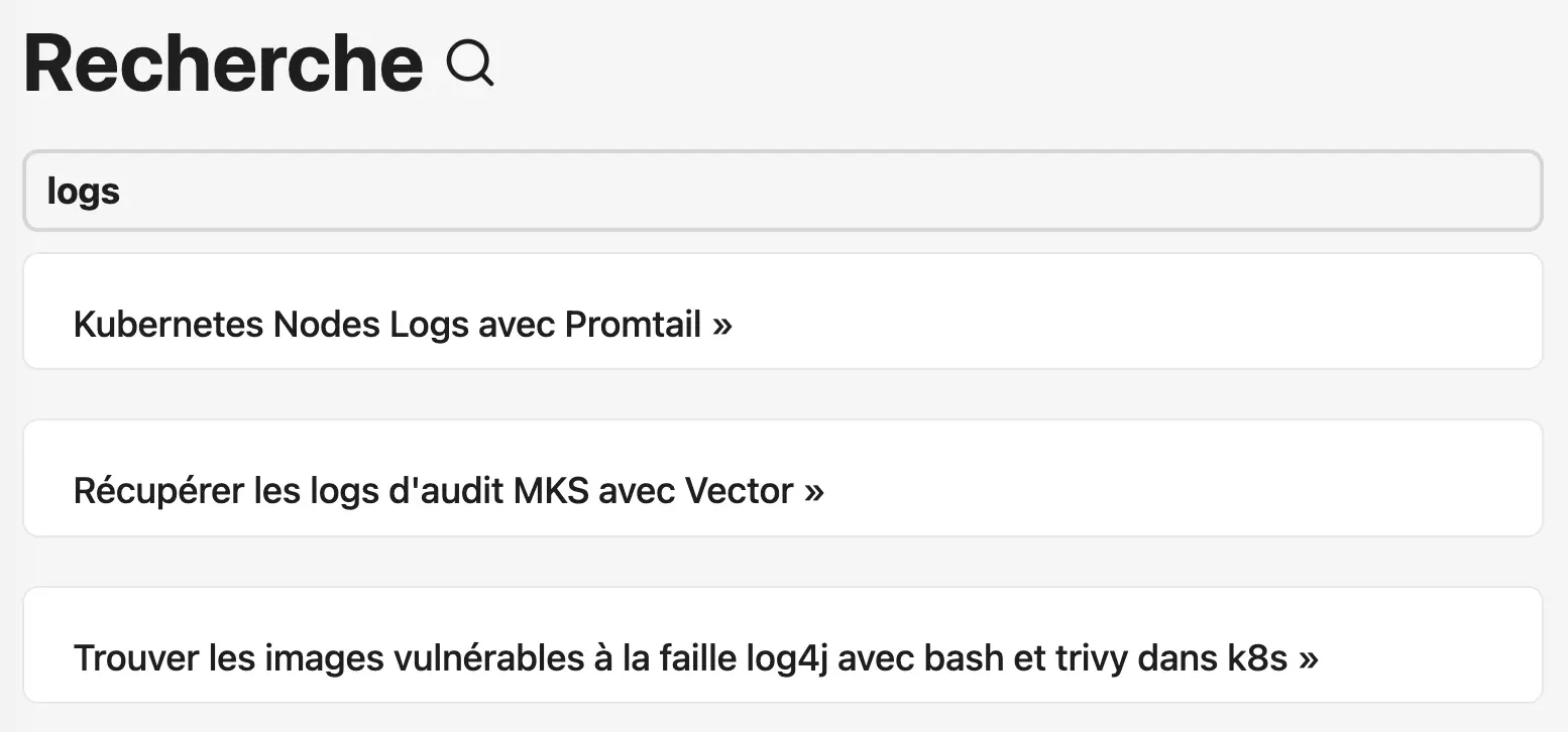 Page de recherche